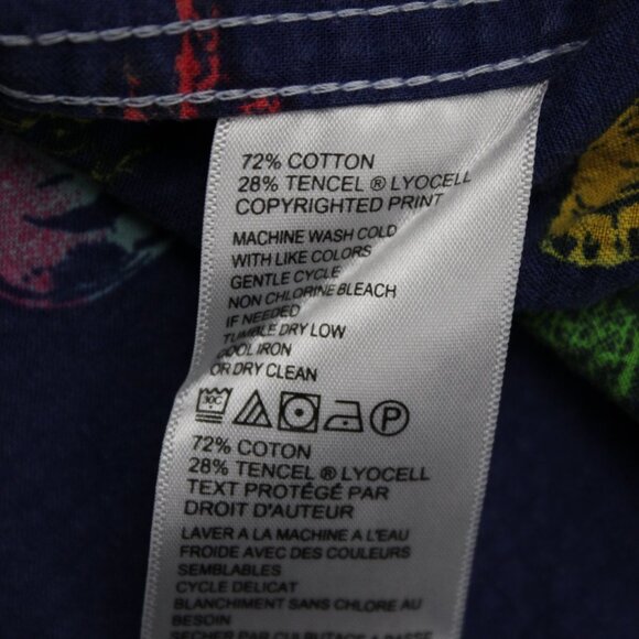 Tommy Bahama Reverse Print Shirt Mens Large Blue Hawaiian Cotton/Tencel S/S - Picture 9 of 14